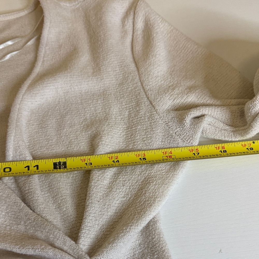 Zara Cream Long Sleeve Wrap Blouse - Picture 8 of 8